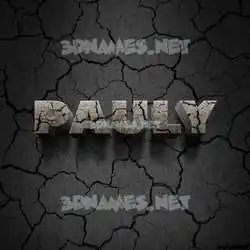 pauly in Cracked Stone style - 3D name wallpaper