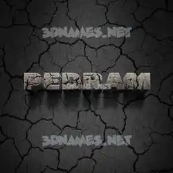 pedram in Cracked Stone style - 3D name wallpaper