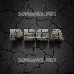 pega in Cracked Stone style - 3D name wallpaper