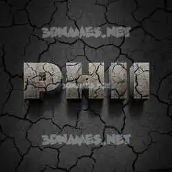 phii in Cracked Stone style - 3D name wallpaper