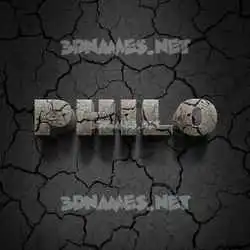 philo in Cracked Stone style - 3D name wallpaper