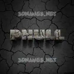 phull in Cracked Stone style - 3D name wallpaper