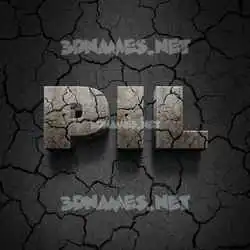 pil in Cracked Stone style - 3D name wallpaper