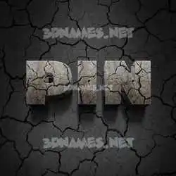 pin in Cracked Stone style - 3D name wallpaper