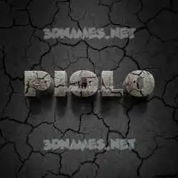 piolo in Cracked Stone style - 3D name wallpaper