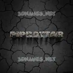 piprottar in Cracked Stone style - 3D name wallpaper