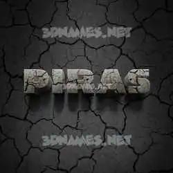 piras in Cracked Stone style - 3D name wallpaper
