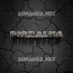 pirralha in Cracked Stone style - 3D name wallpaper