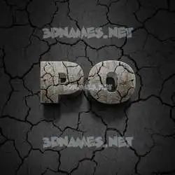 po in Cracked Stone style - 3D name wallpaper