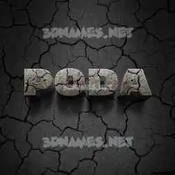poda in Cracked Stone style - 3D name wallpaper
