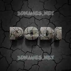 podi in Cracked Stone style - 3D name wallpaper