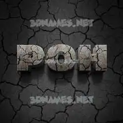 poh in Cracked Stone style - 3D name wallpaper