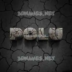 polu in Cracked Stone style - 3D name wallpaper