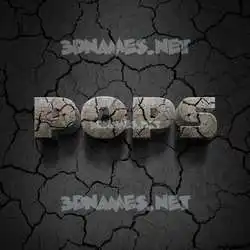 pops in Cracked Stone style - 3D name wallpaper