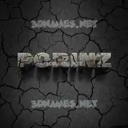 porinz in Cracked Stone style - 3D name wallpaper