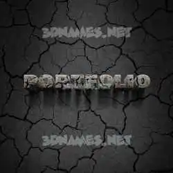 portfolio in Cracked Stone style - 3D name wallpaper