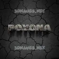 poyona in Cracked Stone style - 3D name wallpaper