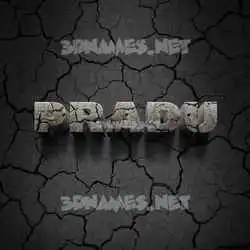pradu in Cracked Stone style - 3D name wallpaper