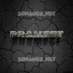 prameet in Cracked Stone style - 3D name wallpaper