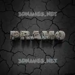 pramo in Cracked Stone style - 3D name wallpaper