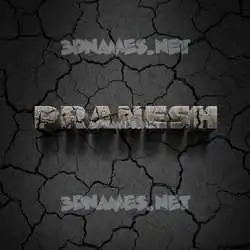 pranesh in Cracked Stone style - 3D name wallpaper