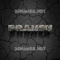 pransu in Cracked Stone style - 3D name wallpaper