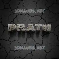 pratu in Cracked Stone style - 3D name wallpaper