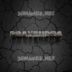pravendra in Cracked Stone style - 3D name wallpaper