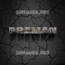 preman in Cracked Stone style - 3D name wallpaper