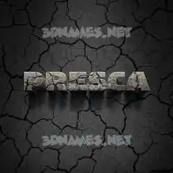 presca in Cracked Stone style - 3D name wallpaper