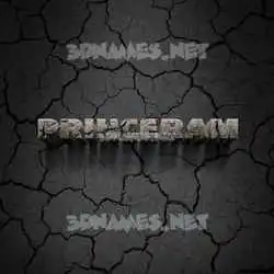 princeram in Cracked Stone style - 3D name wallpaper