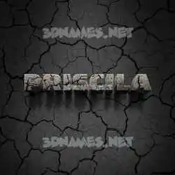 priscila in Cracked Stone style - 3D name wallpaper