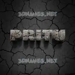 pritu in Cracked Stone style - 3D name wallpaper