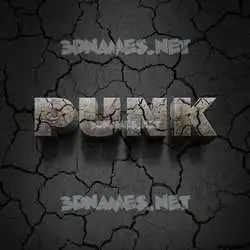 punk in Cracked Stone style - 3D name wallpaper