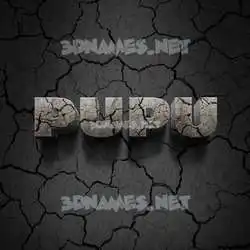 pupu in Cracked Stone style - 3D name wallpaper