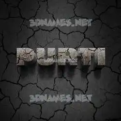 purti in Cracked Stone style - 3D name wallpaper