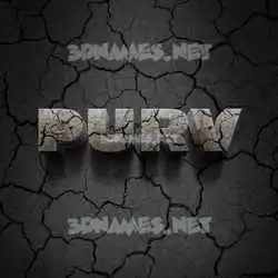purv in Cracked Stone style - 3D name wallpaper