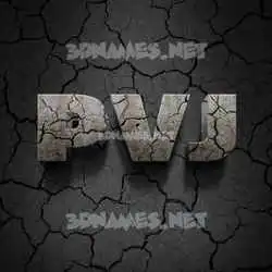 pvj in Cracked Stone style - 3D name wallpaper