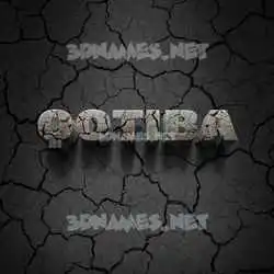 qotiba in Cracked Stone style - 3D name wallpaper