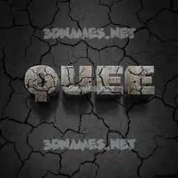 quee in Cracked Stone style - 3D name wallpaper