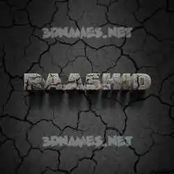 raashid in Cracked Stone style - 3D name wallpaper