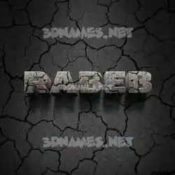 rabeb in Cracked Stone style - 3D name wallpaper