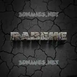 rabehe in Cracked Stone style - 3D name wallpaper