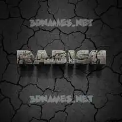 rabish in Cracked Stone style - 3D name wallpaper