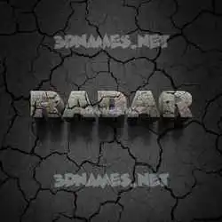 radar in Cracked Stone style - 3D name wallpaper