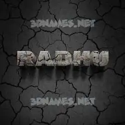 radhu in Cracked Stone style - 3D name wallpaper