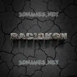radiokon in Cracked Stone style - 3D name wallpaper