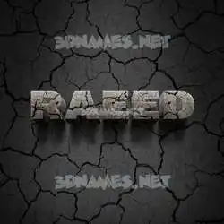 raeed in Cracked Stone style - 3D name wallpaper