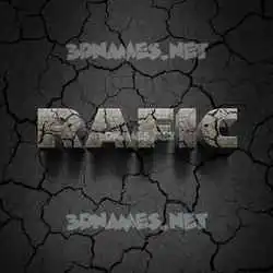rafic in Cracked Stone style - 3D name wallpaper