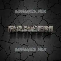raheem in Cracked Stone style - 3D name wallpaper